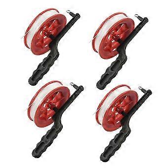 4 Pack Kite Reel Winder, 100M Twisted String Line, Red Plastic Nylon, Tangle Free Winding for Kids