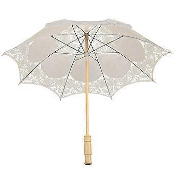 Decoratieve kanten parasol voor een bruiloft, stijlvolle kanten paraplu