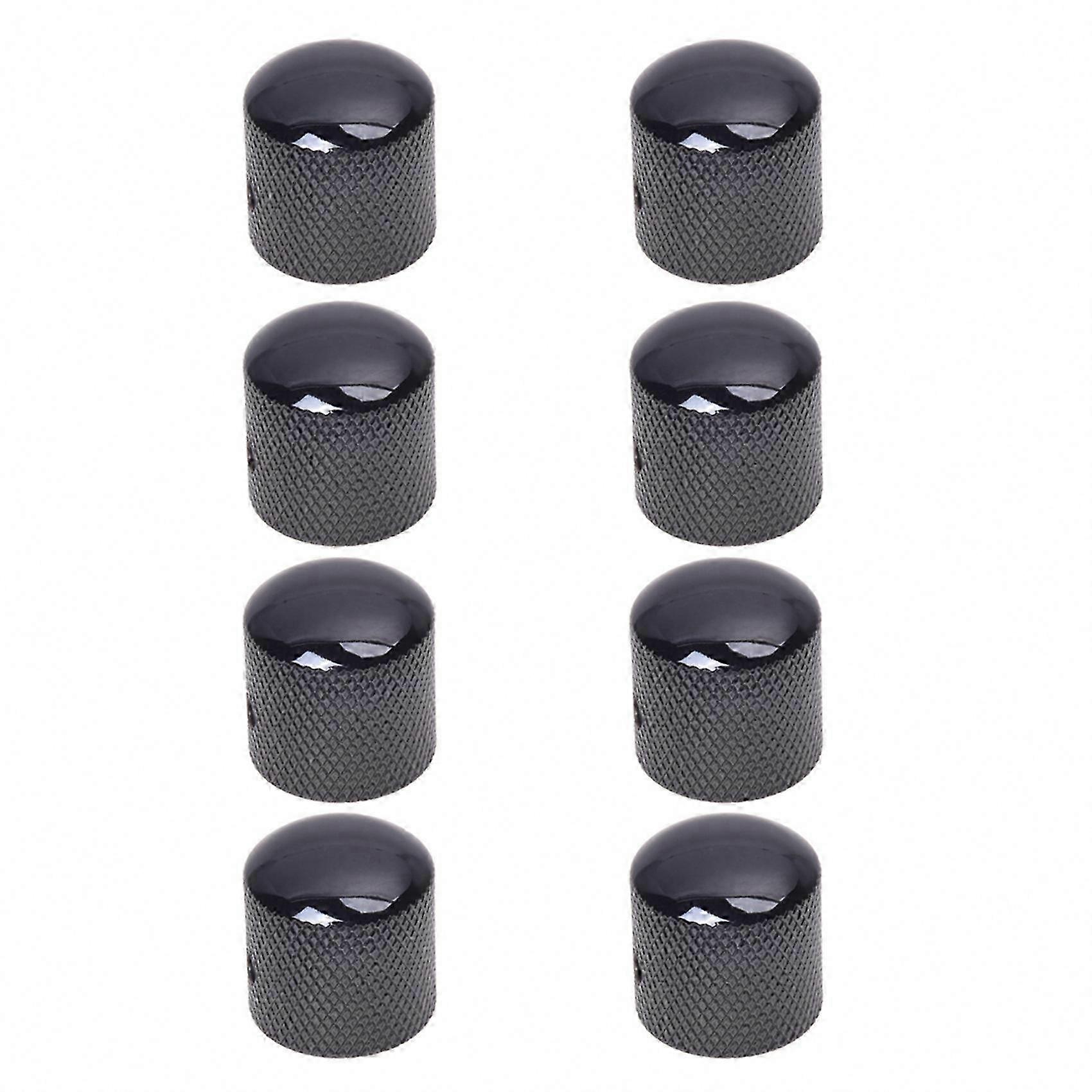 8X Black Electric Guitar Volume and Tone Control Knobs