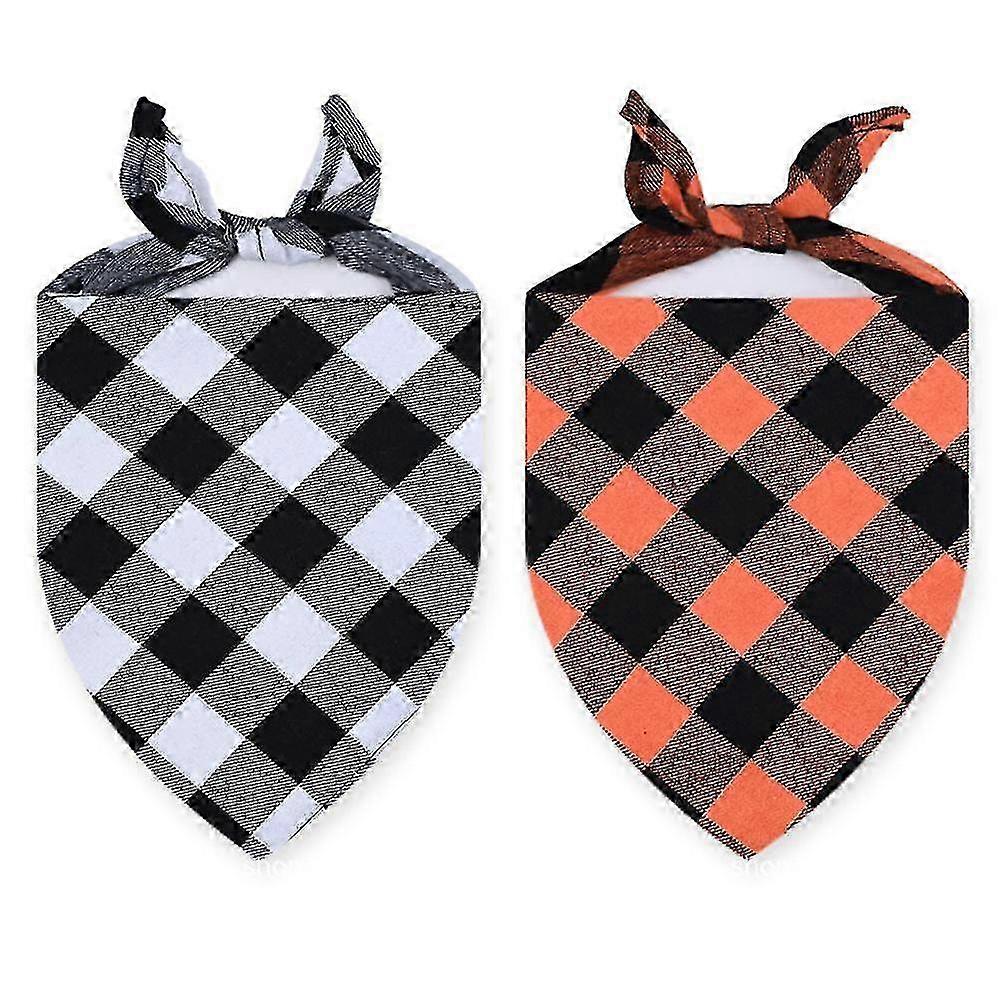 2pc Cotton Pet Bibs Checkered