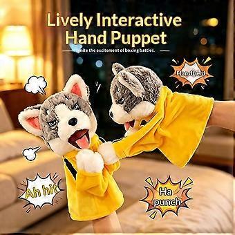 Boxing Husky Hand Puppet Interactive Stuffed Plush Glove Toy for Children Holiday Gift Role Play Activity