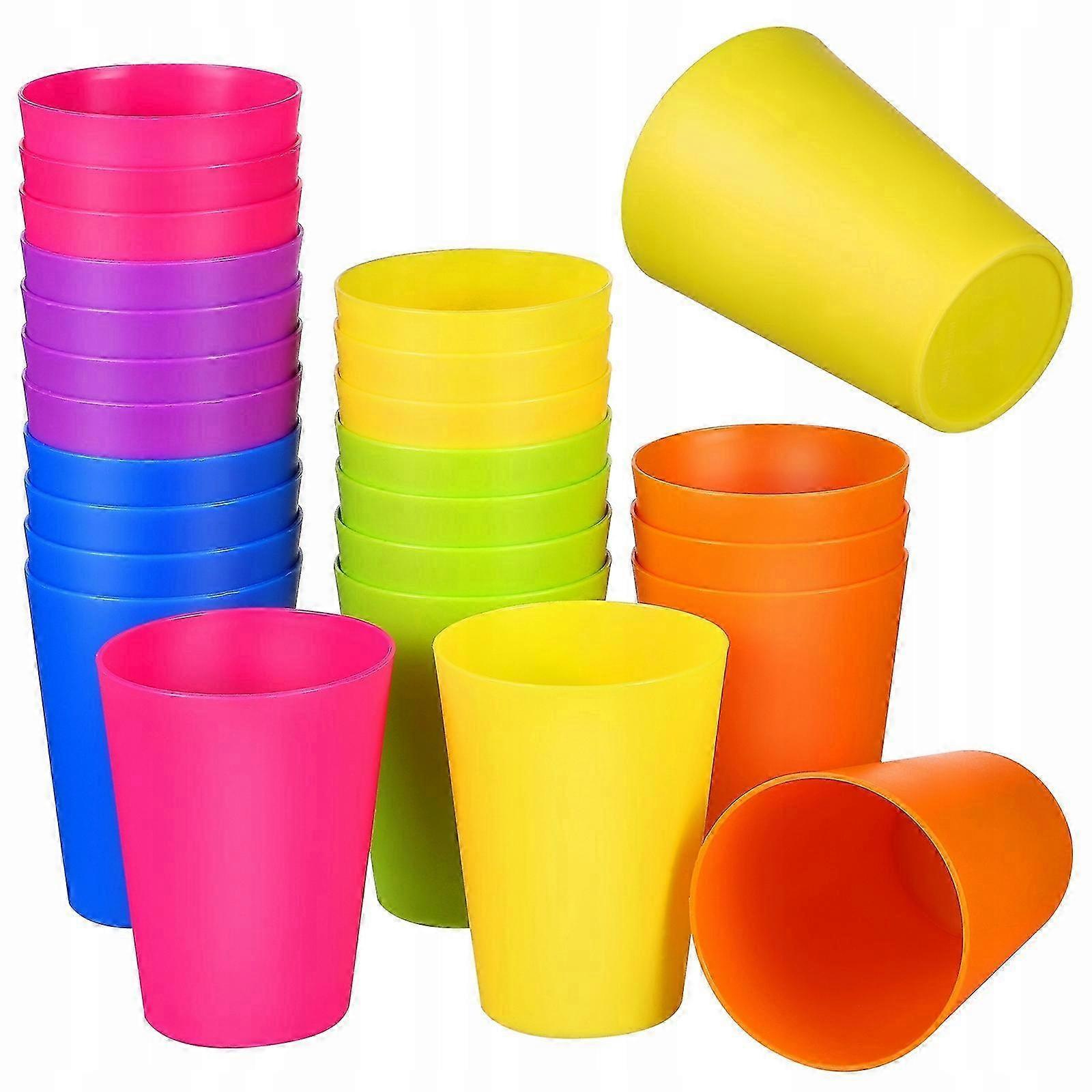 2025 24 Pcs Colorful Plastic Drinking Cups
