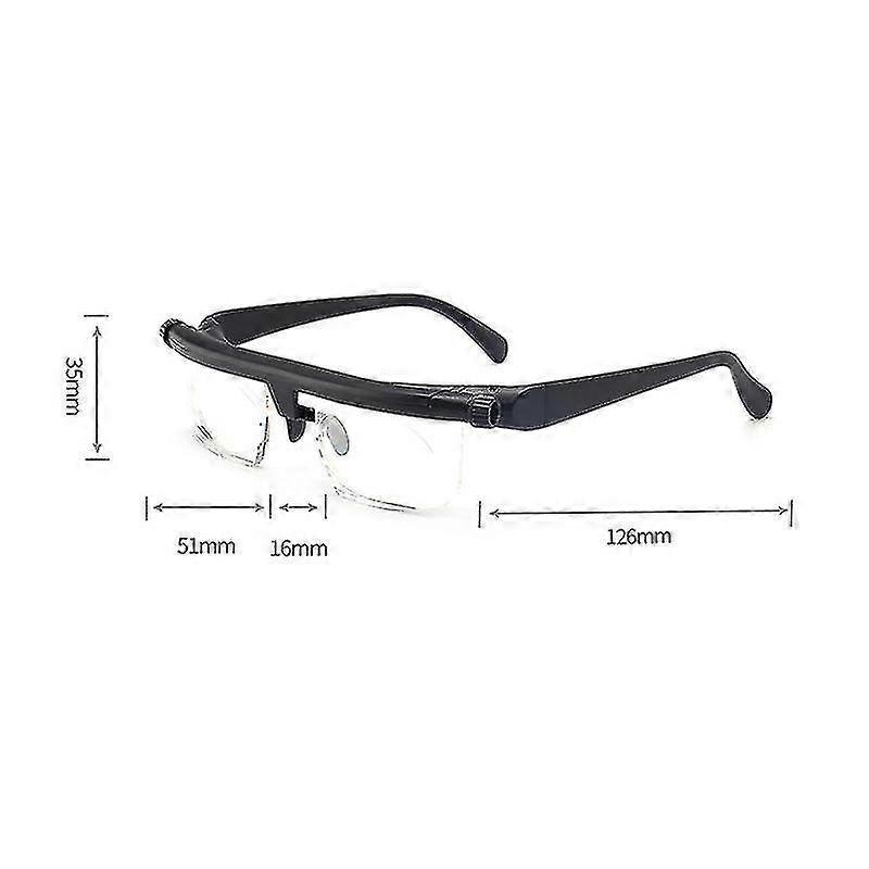 2pcs Portable Adjustable Strength Lens Glasses Variable Focus Distance Vision Zoom