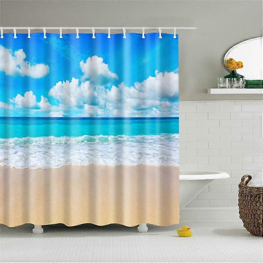 Soft-Touch Waterproof Polyester Shower Curtain