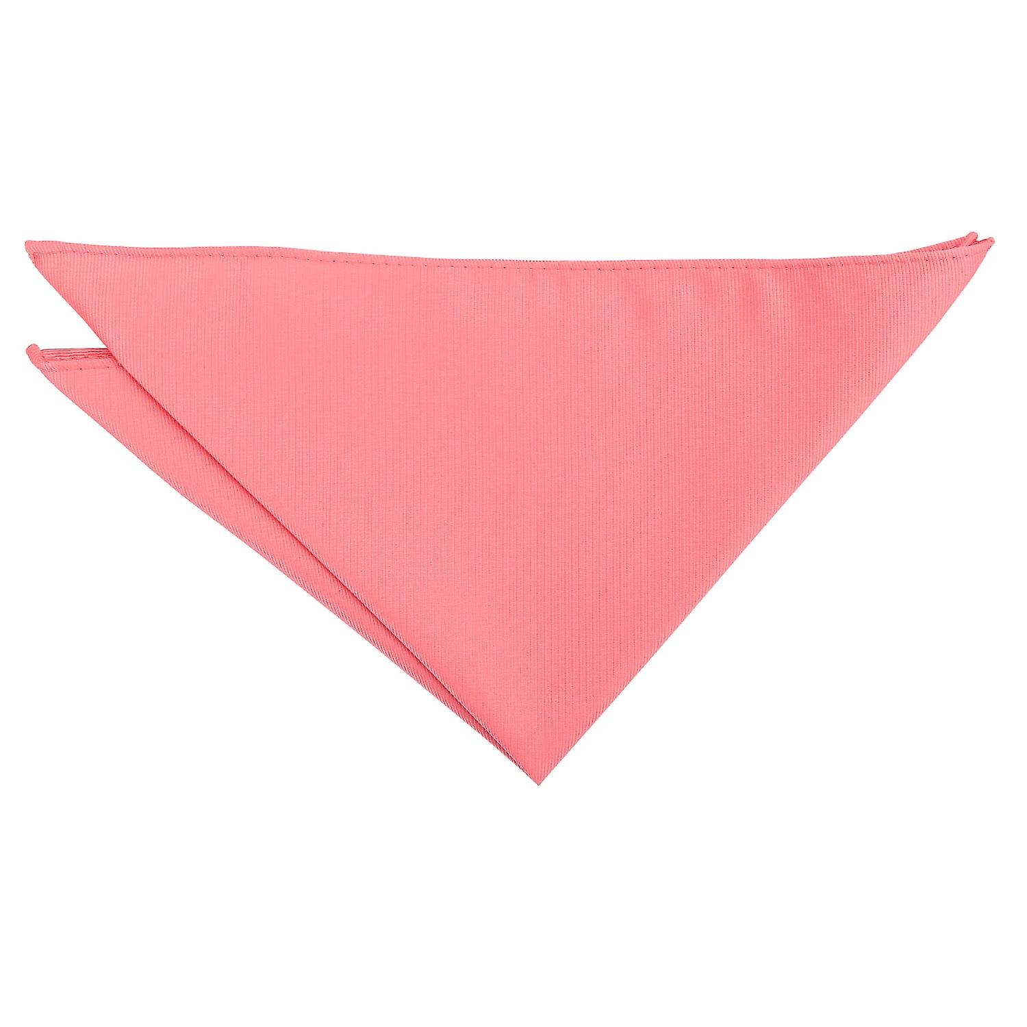 Coral Plain Twill Pocket Square