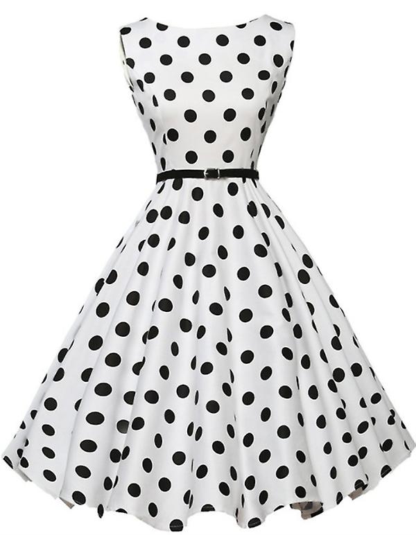 Summer And Autumn Fashion New Explosive Women's Retro Hepburn Style Waist Swing Skirt Dress Send Belt