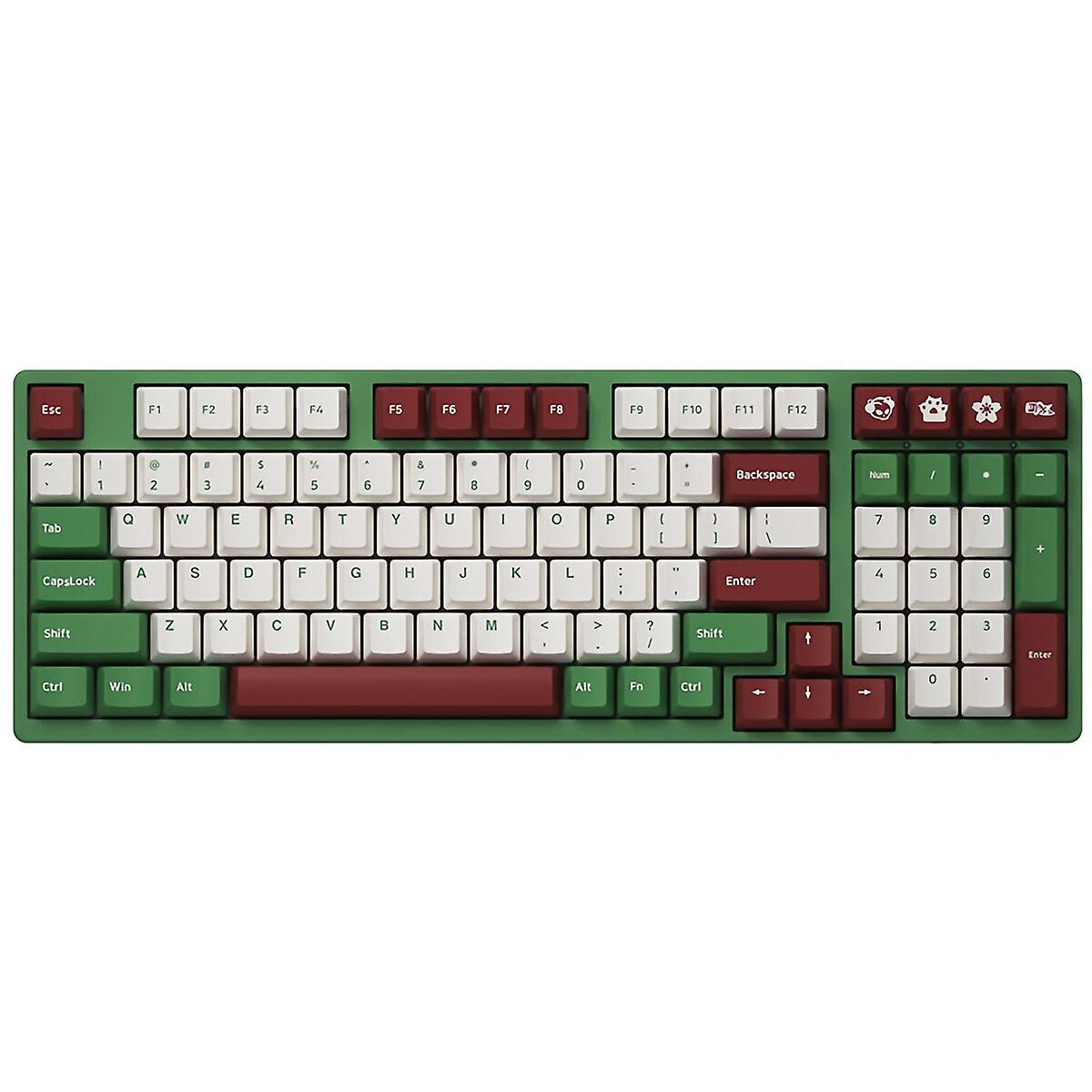 Matcha Red Bean 98 Keys Mechanical Keyboard Type-c Wired Switch Pbt Keycap Gaming Keyboard