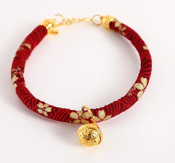 Pxcl الأليفة جرس طوق قابل للتعديل برونز النمط الصيني محظوظ الحظ وقلادة آمنة قلادة القط عيد الربيع