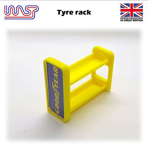 Slot Car Scenery Track Side Tyre Wheel Rack Yellow with Logos 1:32 WASP
