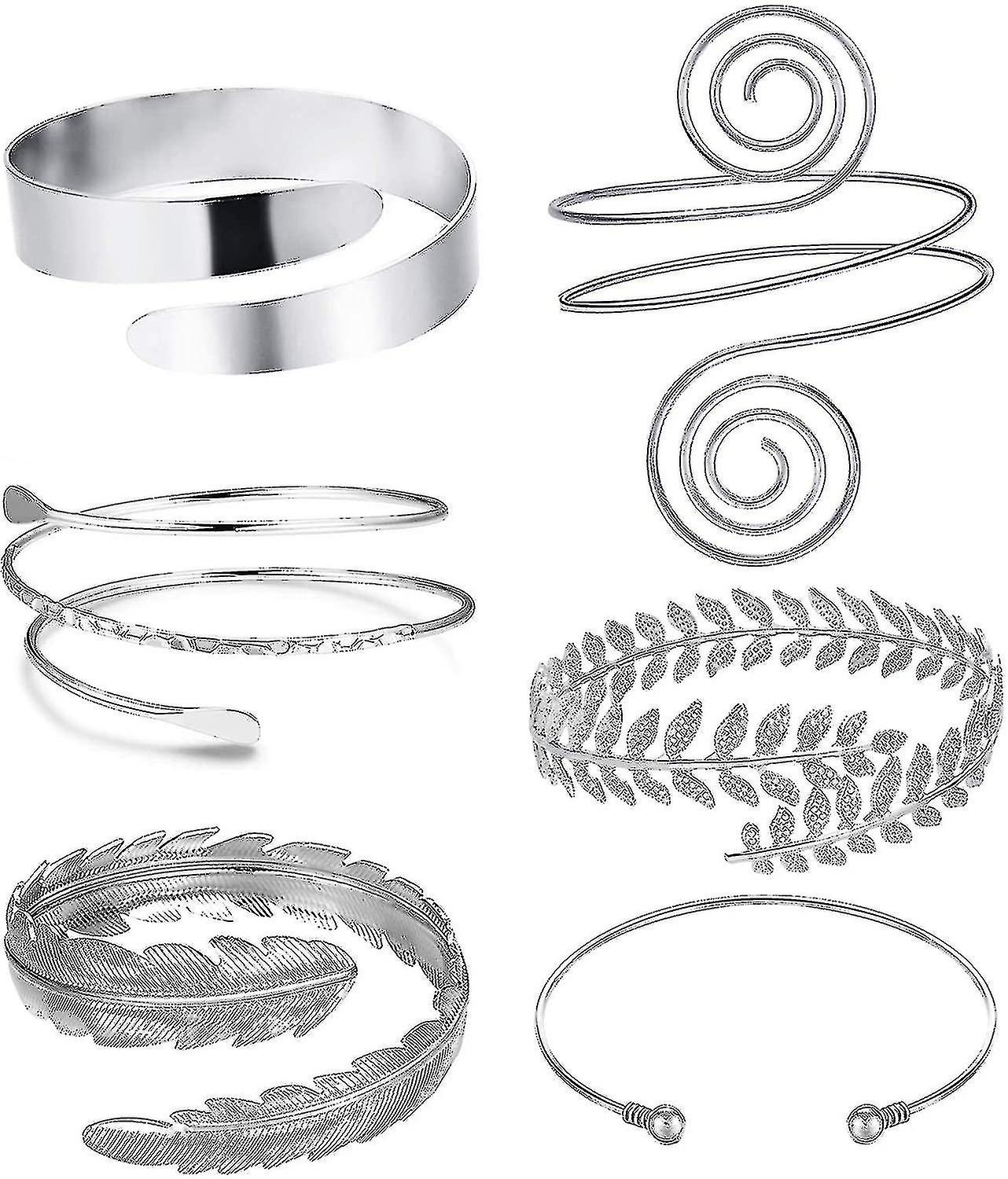 6 Pcs Arm Cuffs, Upper Arm With Cuff Bracelets,adjustable Armband Set