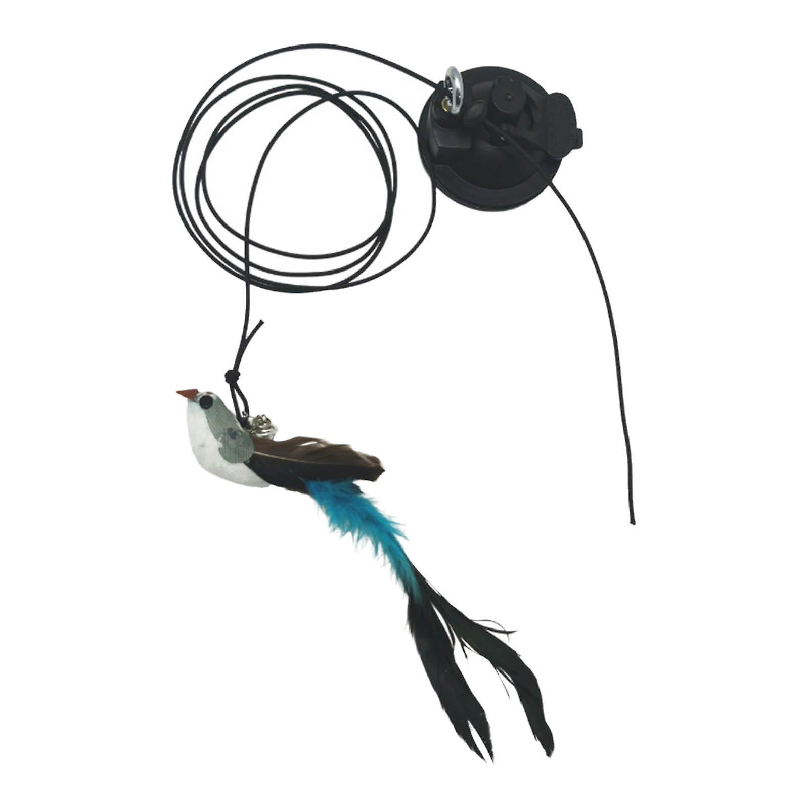 Cat Stick Toys Interactive Teaser Rod Powerful Suction Cup for Kitten Chase E