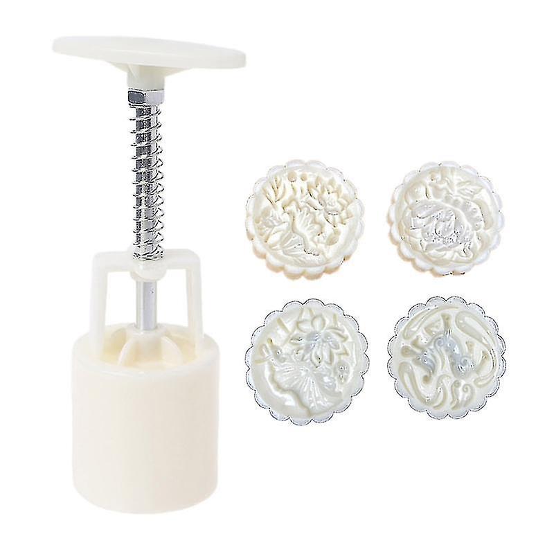 75g Mooncake Mold 4 Different Patterns Lotus Shape Mid autumn Pastry Stamps