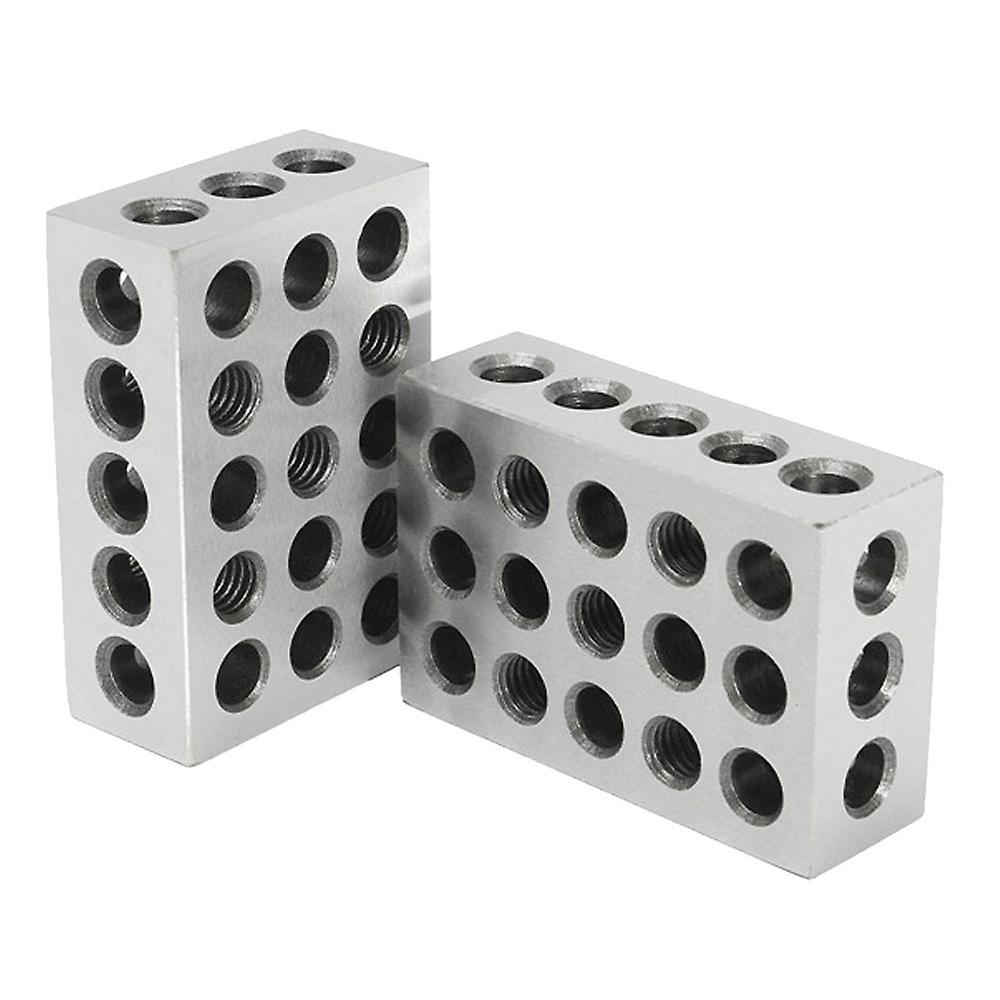 Pair 1-2-3 Block Set 0.0001"" Matching Precision Mill Machinist 23 Holes 123