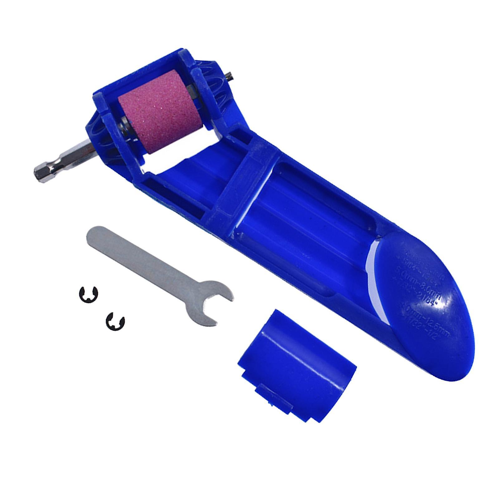 Grinding Wheel Drill Bit Sharpener with Wrench Hand Tools for Metal Working Blue