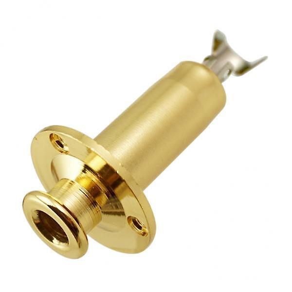 2xBrass 1/4" Strap End Pin Output Input Jack for Electric Guitar Bass gold