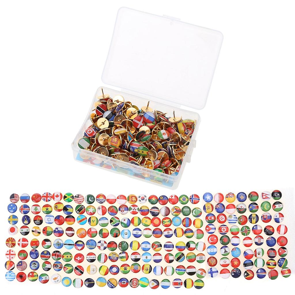 194x National Flag Push Pins Thumb Tack Pushpin Thumbtack for Map Notice Board