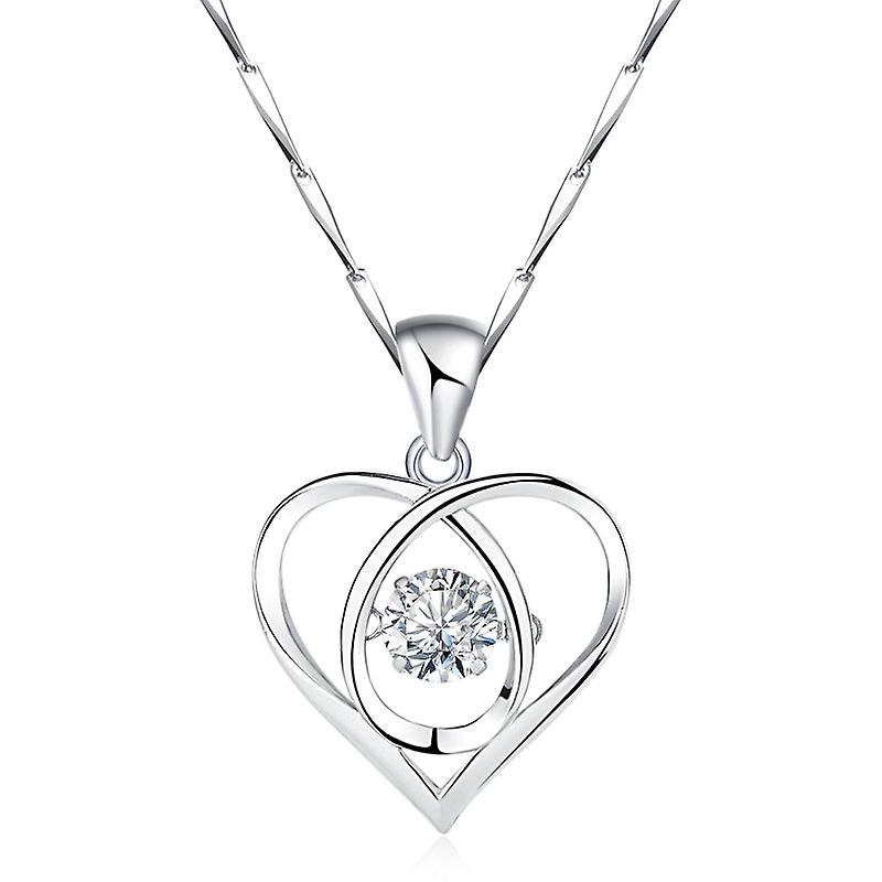 S925 Sterling Silver Heart Anheng Bryllup Halskjede