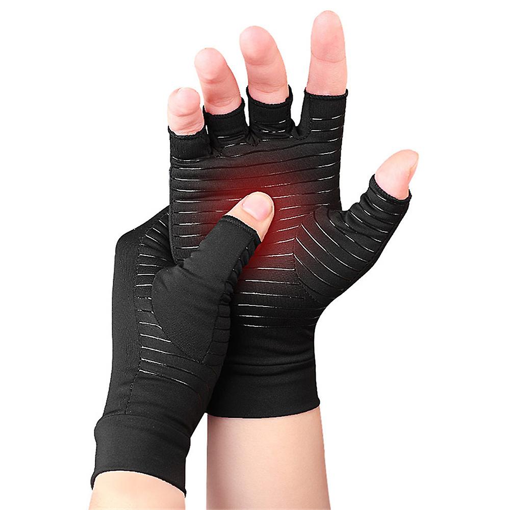Anti Arthritis Gloves Copper Compression Therapy Finger Support Hand Pain Relief-a