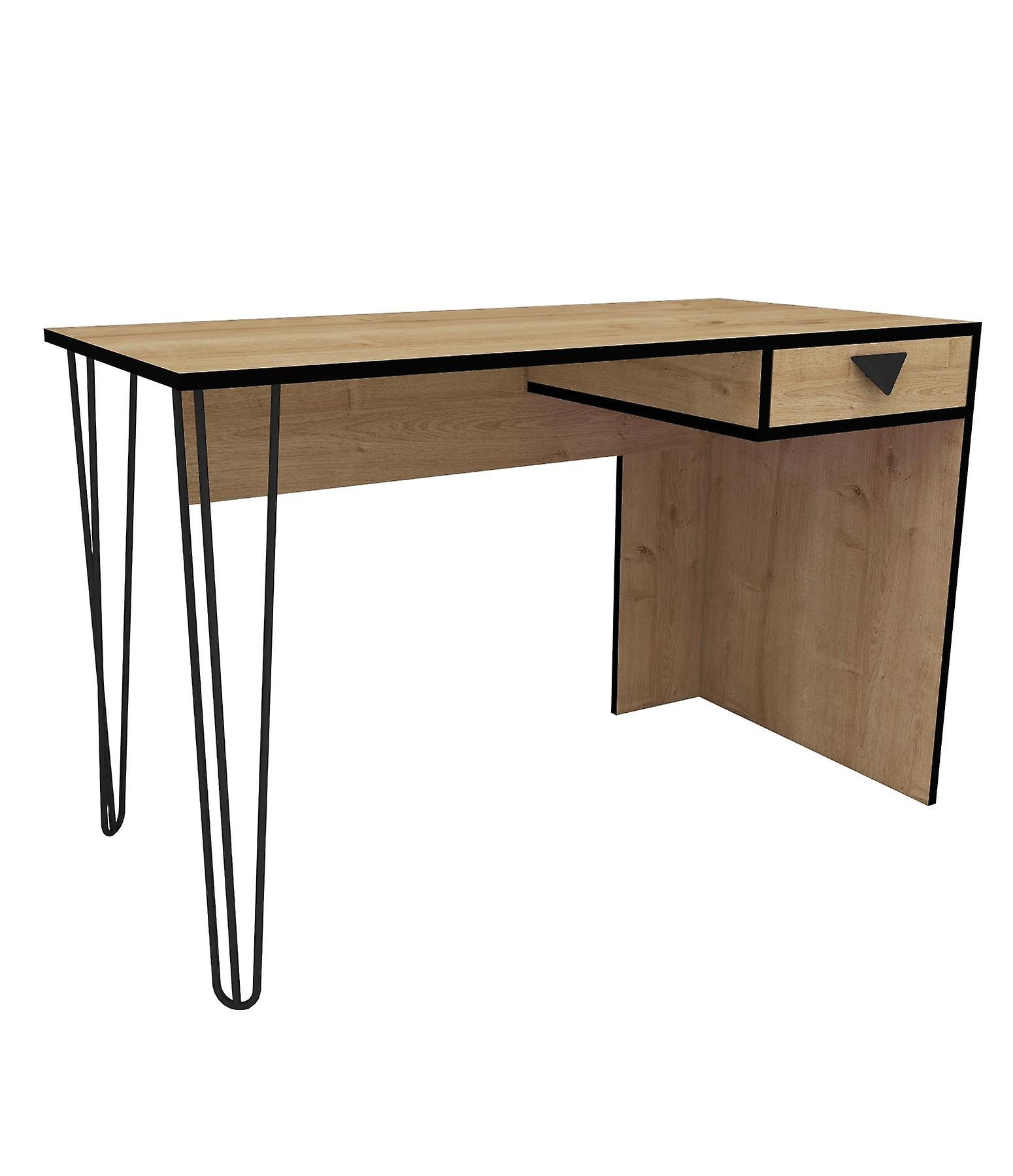 Emily Computer Desk - Oak & Black