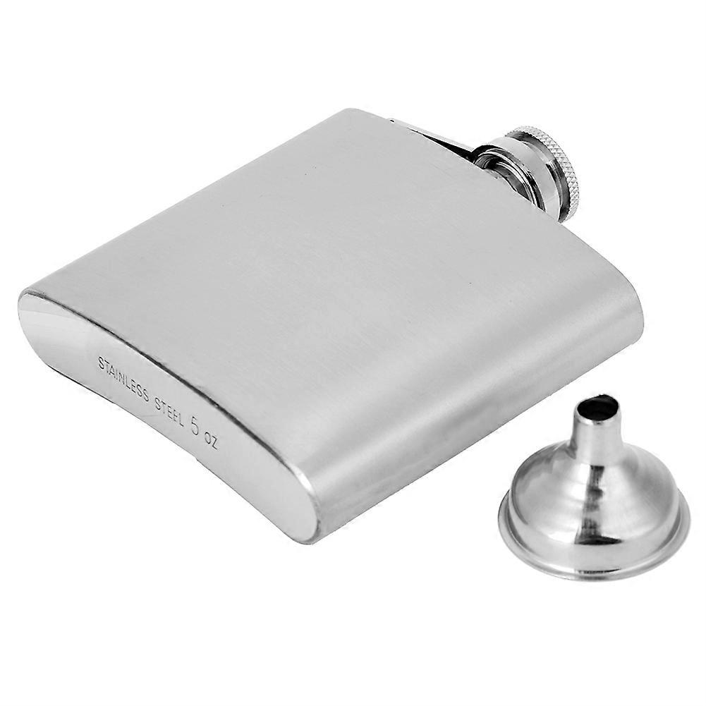 Portable Stainless Steel Wine and Whiskey Flask, Elegant Container with Funnel, 140ml