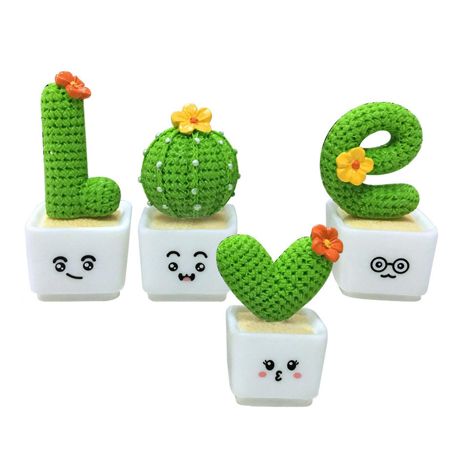 1 Set Car Perfume Clip with Scented Tablets Creative Simulated 3D Cactus Letter/Heart Shape Auto Air