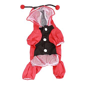 Dog Raincoat Double Layer Åndbar Letvægts Vandtæt Reflekterende Hunderegnjakke til daglig gåløb S