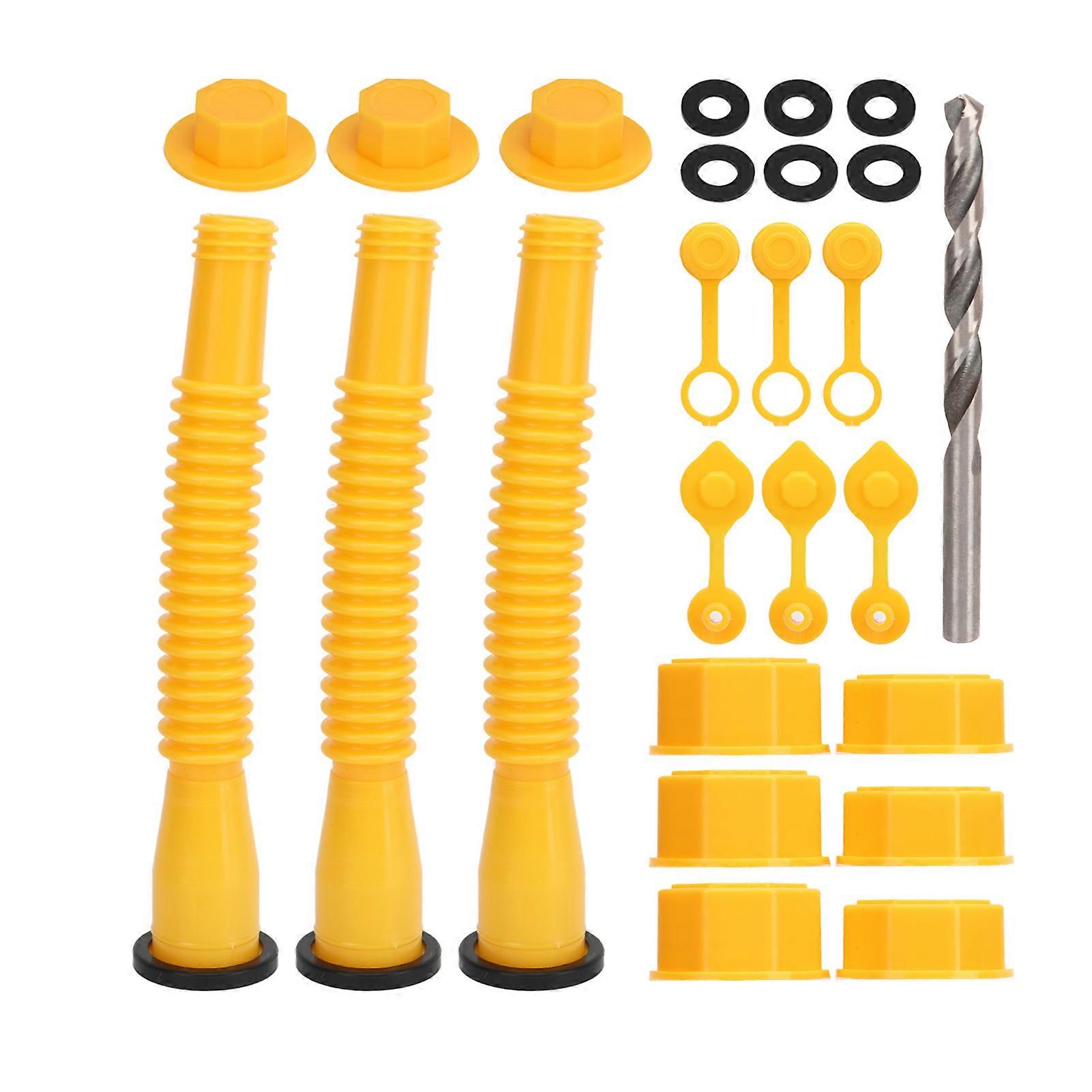 Gas Can Spout Replacement Kit 8mm Drill Bit Gas Can Nozzle Vent Cap Universal for Vehicles Lawn Mowers