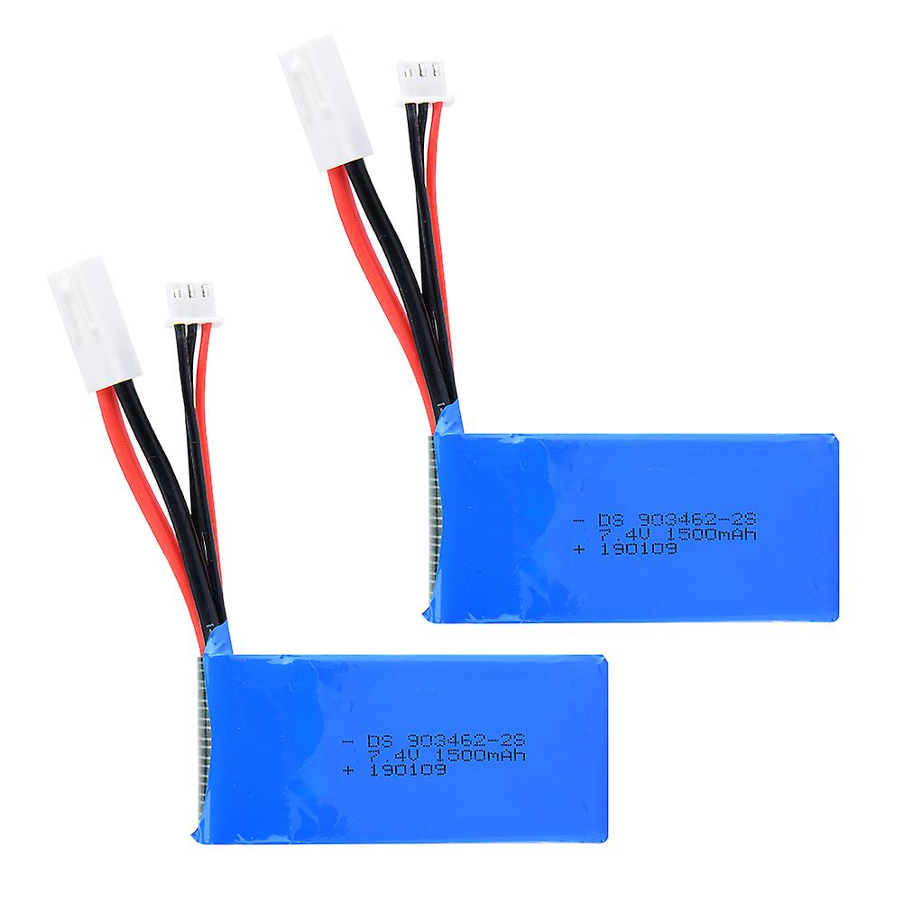 2PCS 7.4V 1500mAh 25C 2s with Small Tamiya Plug Lipo Battery for FT009 RC Model Batteries