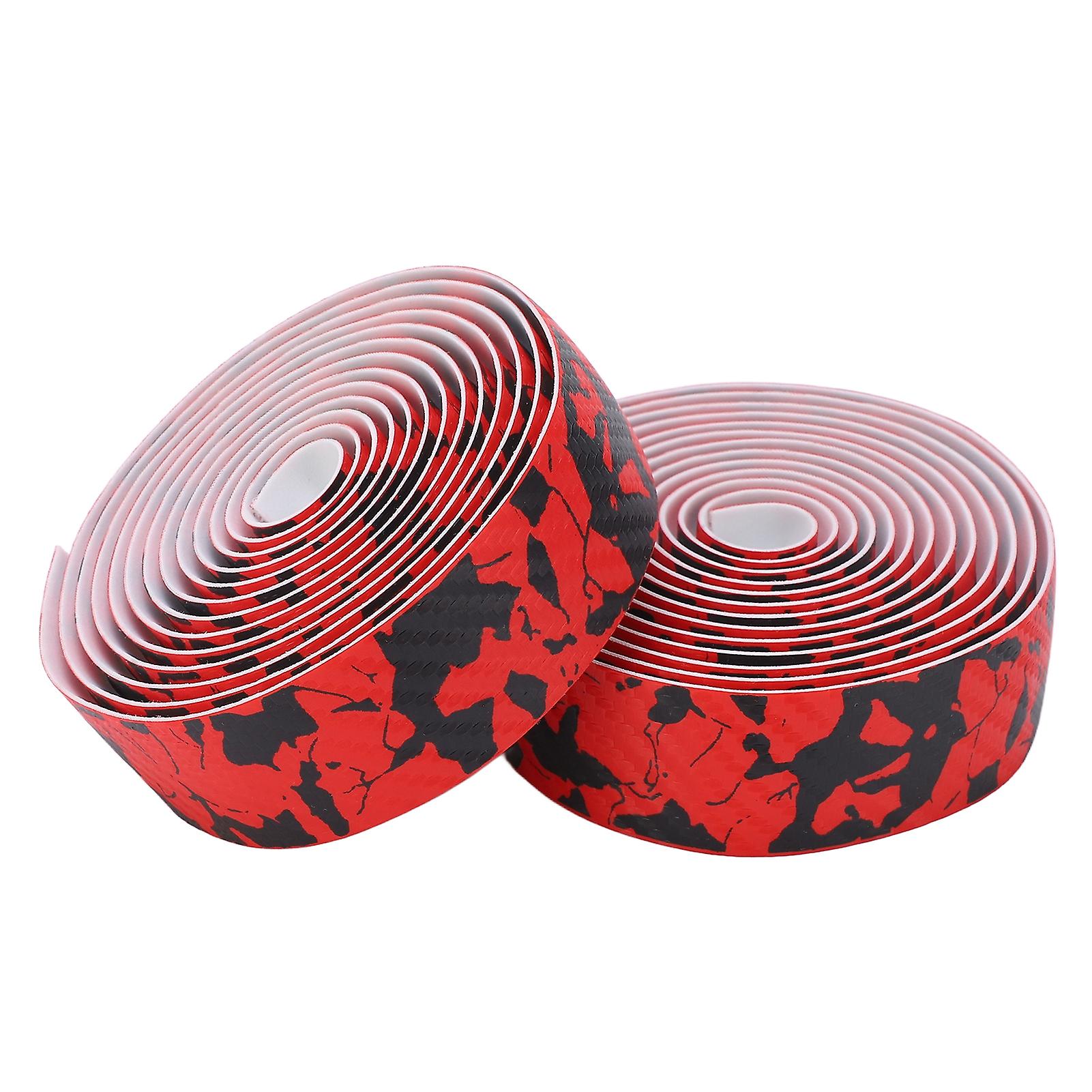 Bicycle Gel Bar Tape Wrap Prevent Slipping Shock Absorbing Bicycle Handlebar Bar Tape Wrap for Bicycles and Road Bikes(Black Red )