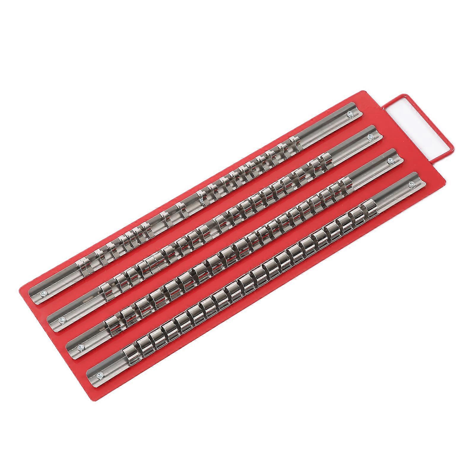 Portable Socket Organizer Tray with 1/4", 3/8", 1/2" Socket Holders for Auto Repair