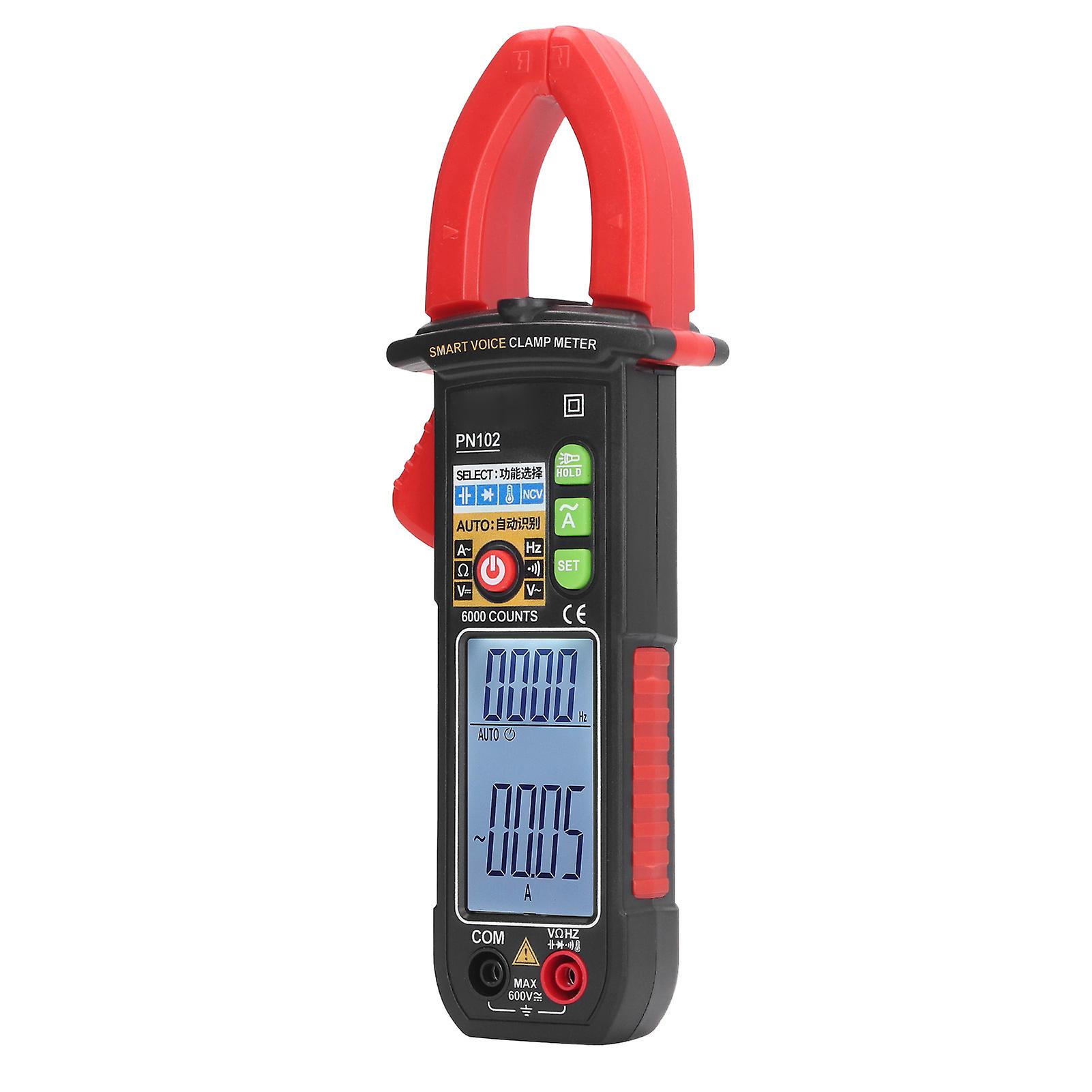 6V to 600V Clamp Meter Voice Broadcast Multimeter Tester Auto Ranging AC DC Current Voltage Meter for Electricians 