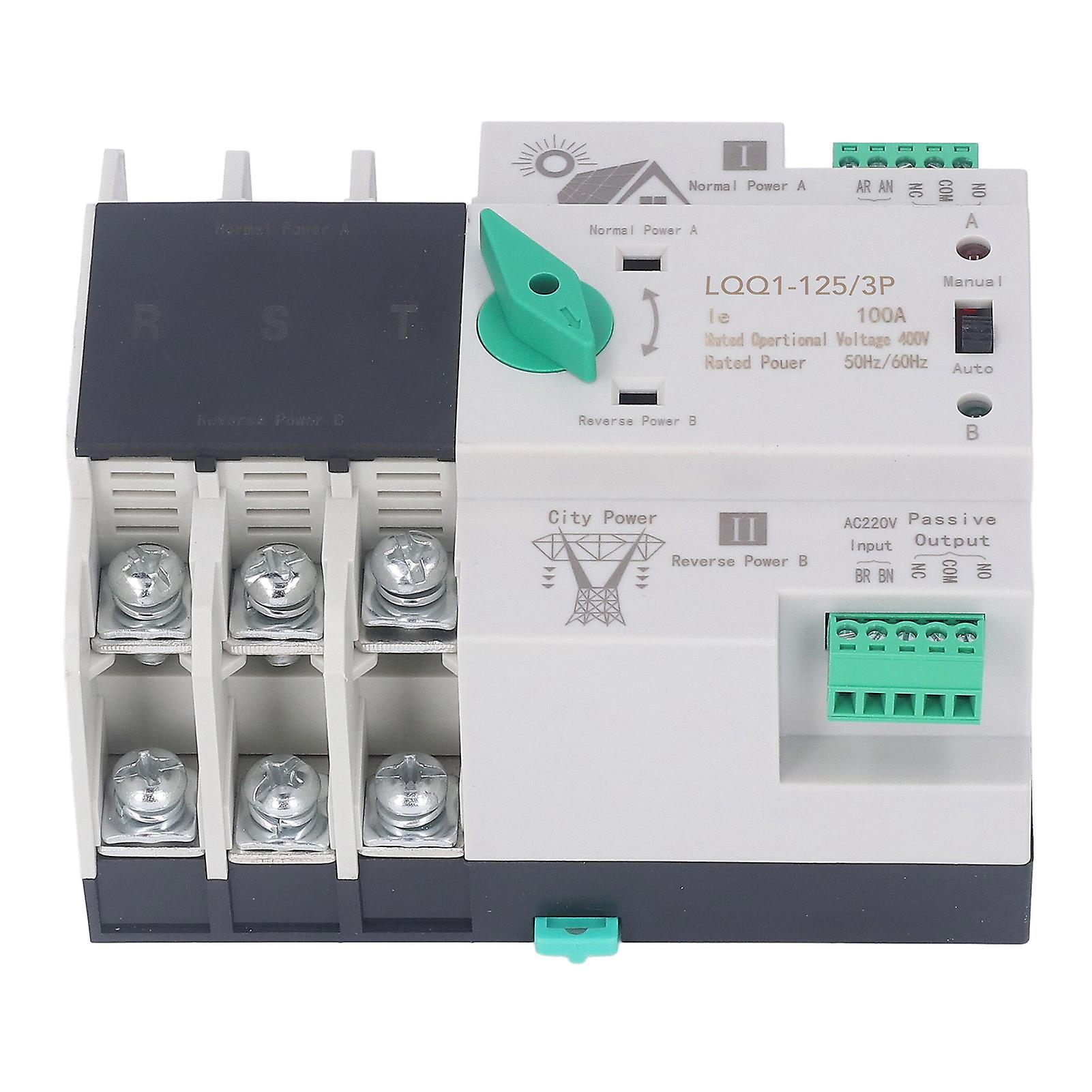 3P Dual Power Automatic Transfer Switch Flame Retardant 100A Power Transfer Switch AC400V 