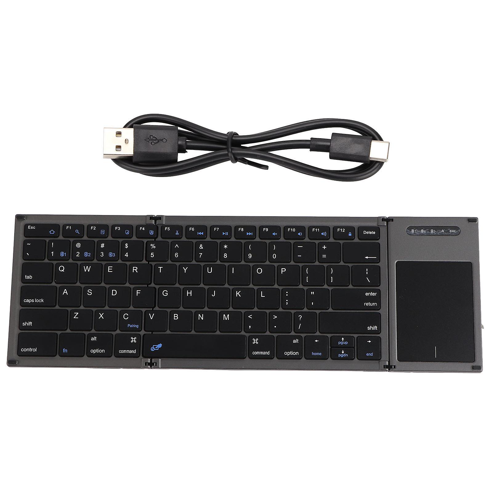 Ultra Thin Wireless Keyboard with Touchpad, 78 Keys, Folding Design for Windows, OS X, Android