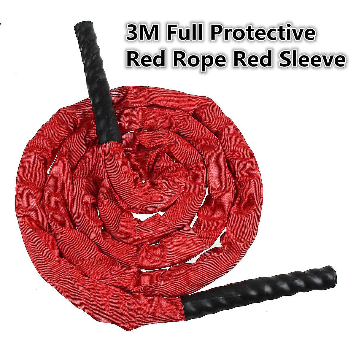 GreenZech 3-Colors 25mm Dia. Fitness Heavy Jump Rope 300cm Weighted Battle Skipping Ropes Power Impr