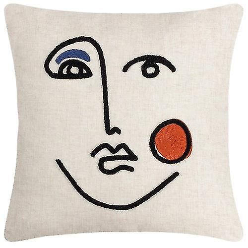 Furn Cleo Embroidered Woven Linear Cushion Cover