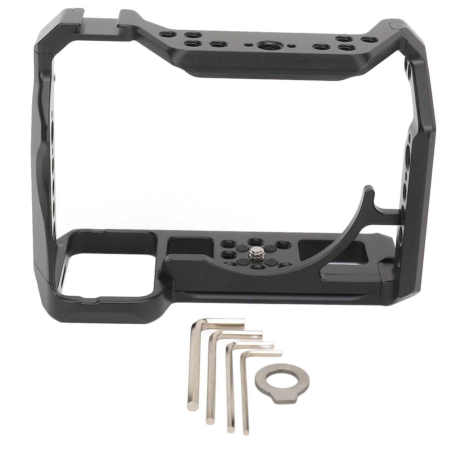 Camera Cage for A7S3 Aluminum Alloy Protective Full Camera Rig with 1/4 3/8 Inch Threaded Hole Cold Shoe Mount for Video Making Vlogging