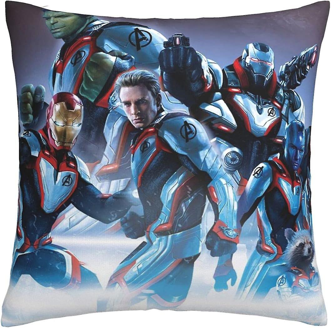 アベンジャーズクッションカバースクエア枕カバーホームベッドルームソファ車の装飾45 x 45cm、1個セット-s1771
