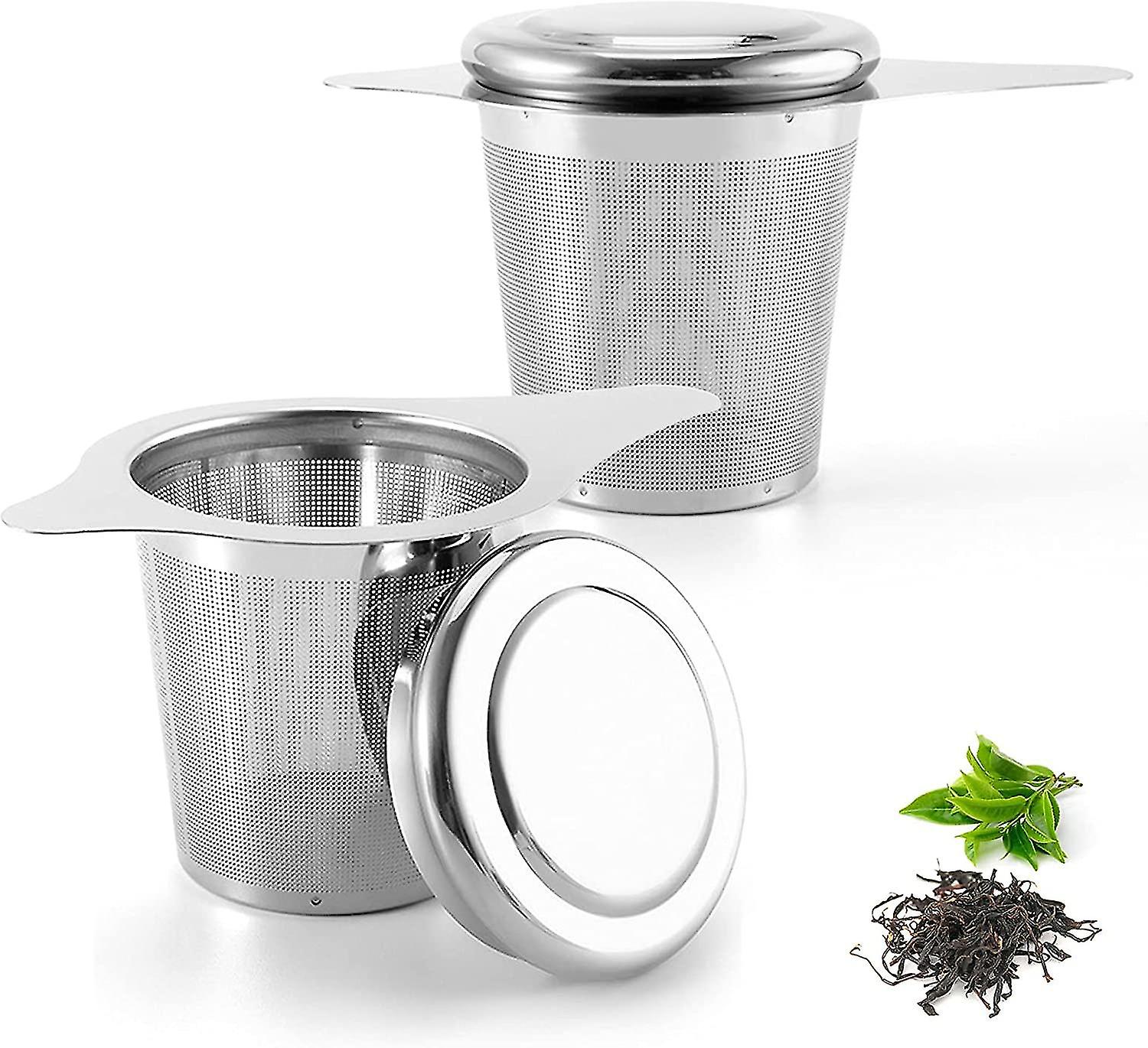 2 Pack Stainless Steel Tea Infuser Mesh Strainer, Premium Tea Strainer With Two