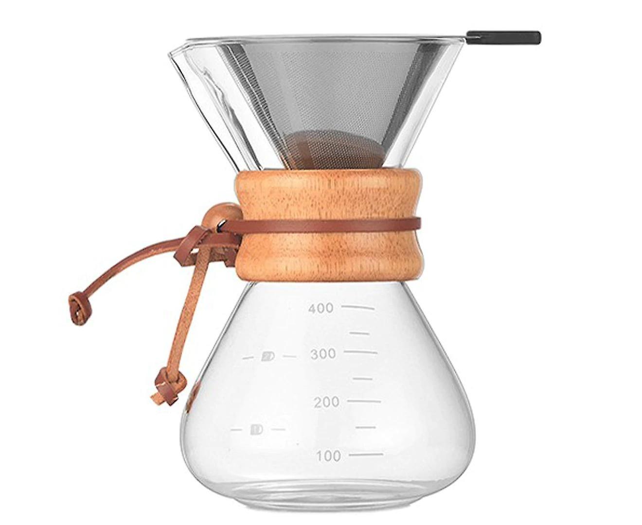 400ml Pour Over Coffee Maker with Stainless Steel Filter