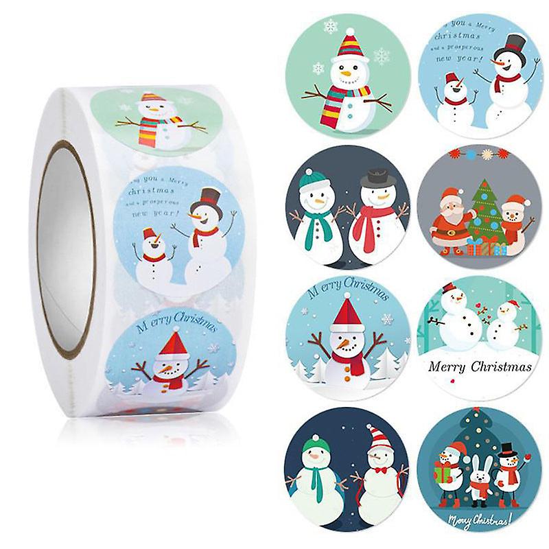2X 500pcs Red Merry Christmas Sticker Gift Decoration Label