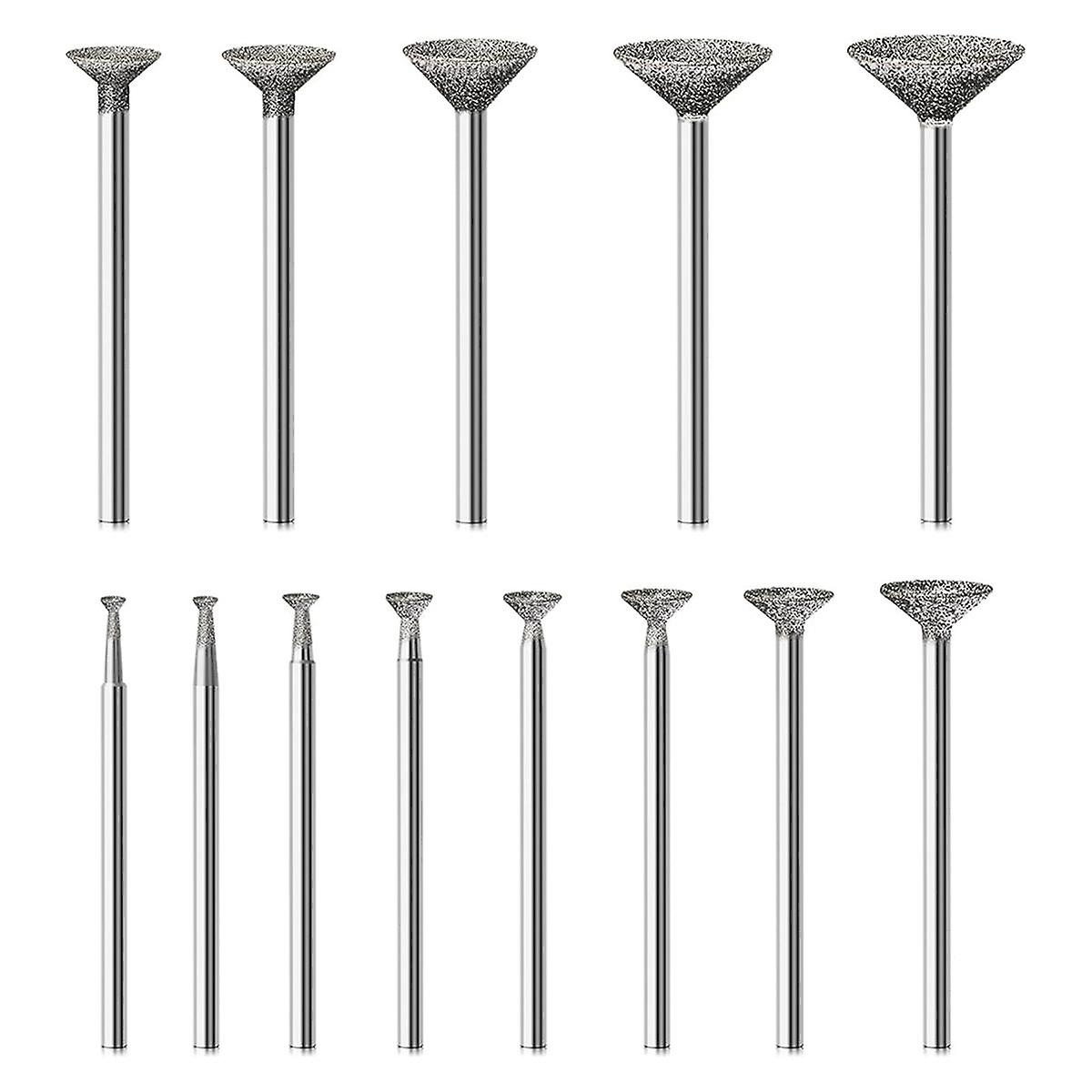 Stone Carving Set Diamond Burr Bits Compatible with for , 13PCS Polishing Kits Rotary Tools Accessories