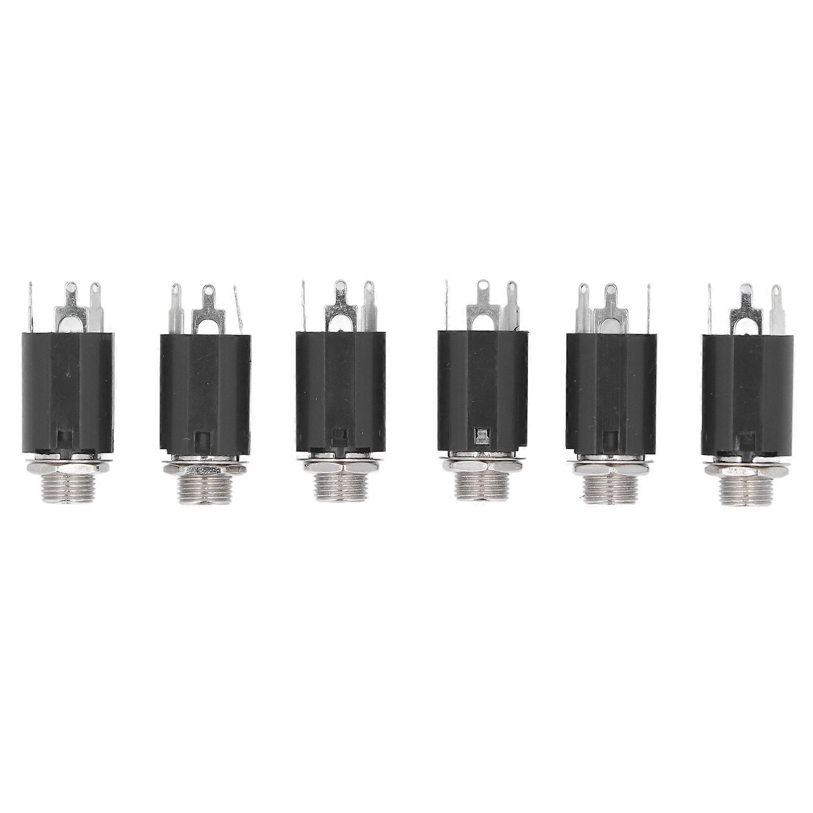 6 Pcs Guitar Audio Socket 1/4 Inch Improved Signal Reduce Interference Electric Guitar Audio Jack