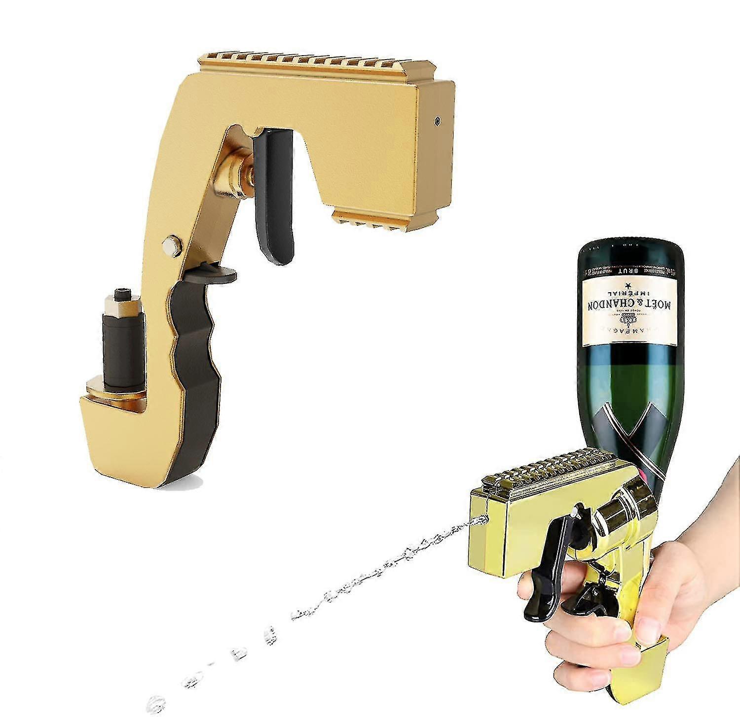 Tragere cu pistol cu șampanie, Tragere cu pistol cu bere, Tragere cu pistol cu alcool la sticlă