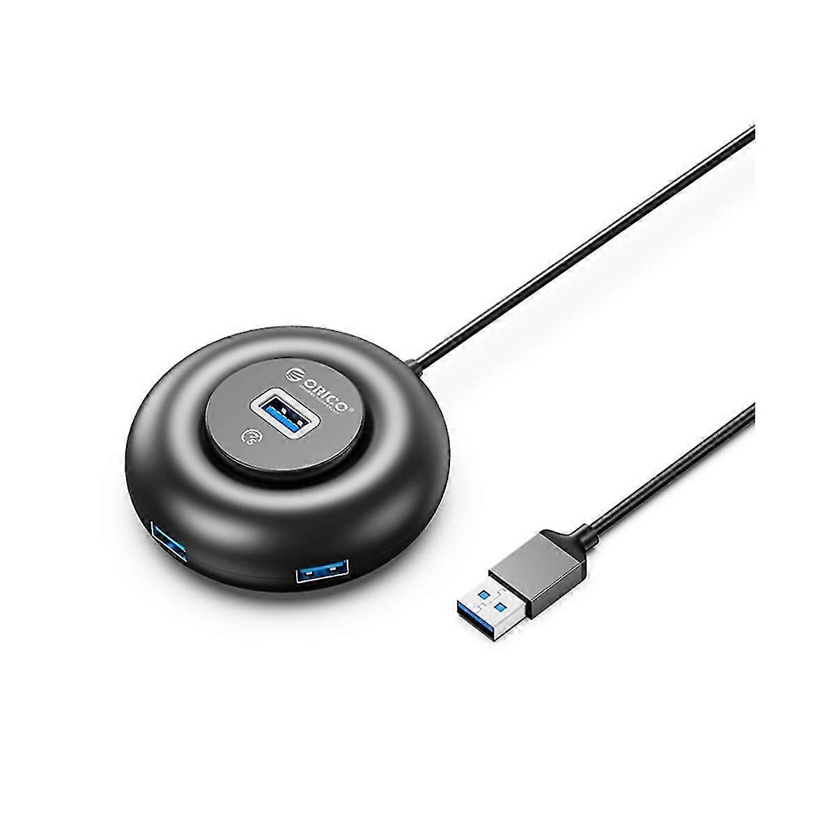 Portable Supports Hot-swappable Transport-stable Usb 3.0 Hub Circular Hub Docking Stations,black Y