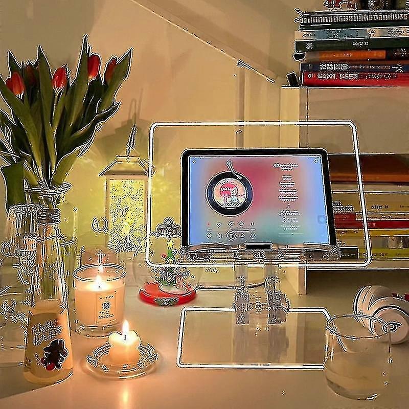 Rack de lecture relevable Acrylique Reading Rack Ins Télescopique Transparent Ordinateur Tablet Ipad Stand Rea