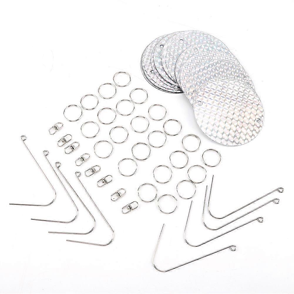 8Pcs Round Shape Hanging Reflective Bird Scare Repellent Disk for Garden