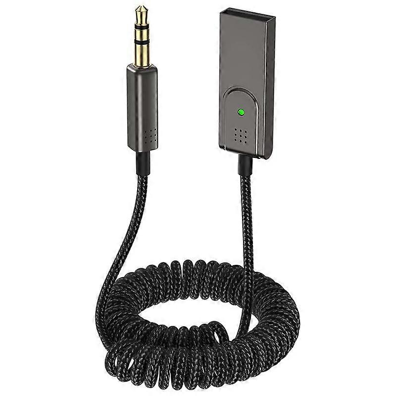 Aux to Bluetooth 5.1 Adapter 3.5mm Bluetooth Receiver, Built-in Microphone, for Car Speakers and Ho