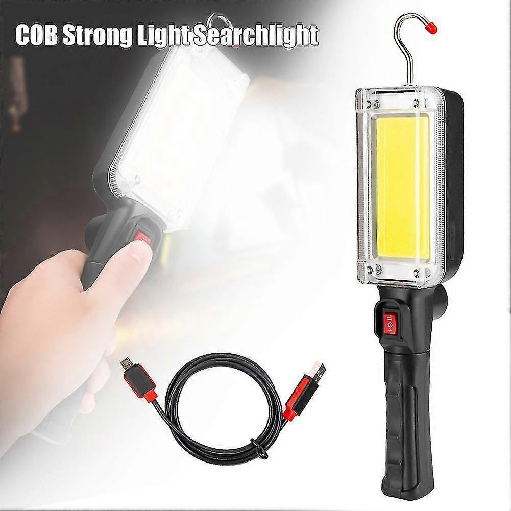 Cob Led Work Light Magnetic Camping Lamp Rechargeable Flashlight With Hook