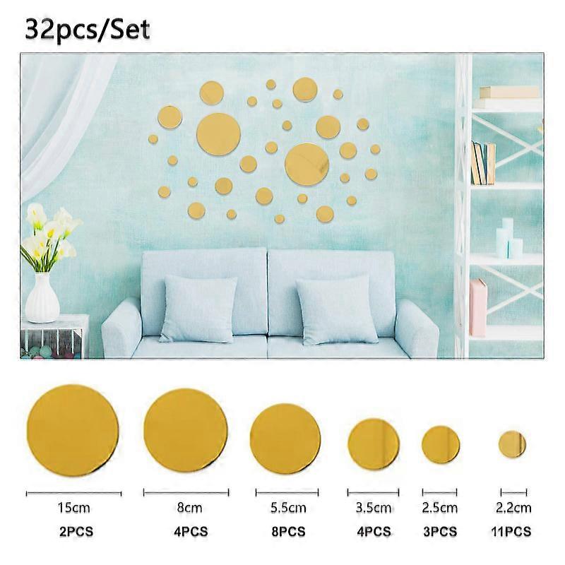 Removable acrylic mirror combination 3D self-adhesive wall sticker