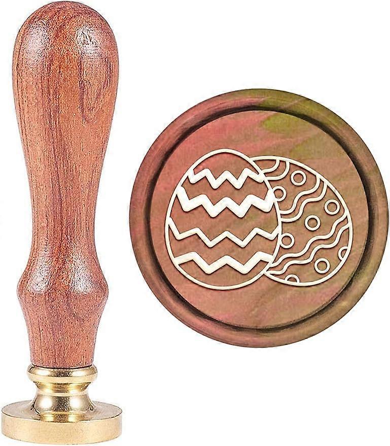 1pc Easter Egg Wax Seal Stamp Easter Sealing Wax Stamps Retro Wood Stamp Wax Seal 25mm Removable Brass Seal Wood Handle